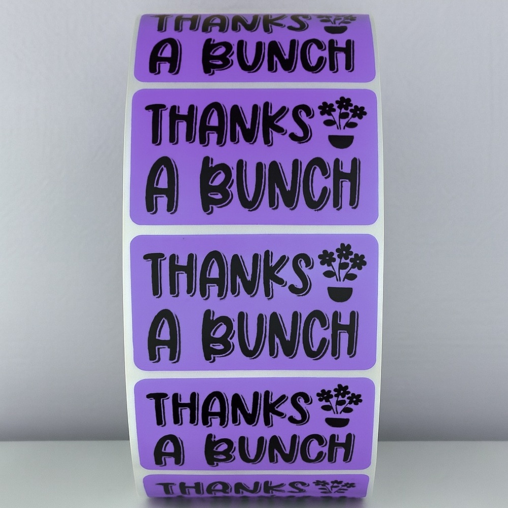 Flower Thanks A Bunch Stickers Small Business Supplies thank you sticker 2" - Picture 4 of 11